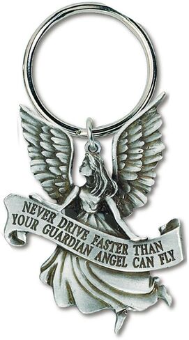لا تقود أبداً أسرع من Guardian Angel Fly Pewter Silver Keyring for Auto in Saudi Arabia