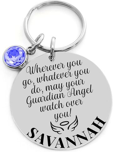 Guardian Angel Watch You Keychain ، هدية في سن المراهقة ، سلسلة مفاتيح سائق جديدة ، عيد ميلاد ، سلسلة مفاتيح فتاة ، سيارة جديدة ، هدية ابنة ، محرك آمن in Saudi Arabia