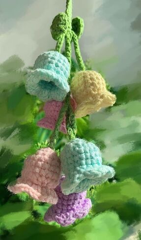 2 PC Crochet Excling Flower Associory ، Decor Decor for Car Mirror ، Chains ، Decor Decor ، Decor Handbag Decor ، Handmade Blower Flower Charms (Blue/Macaron) in Saudi Arabia