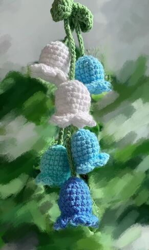 2 PC Crochet Excling Flower Associory ، Decor Decor for Car Mirror ، Chains ، Decor Decor ، Decor Handbag Decor ، Handmade Blower Flower Charms (Blue/Macaron) in Saudi Arabia