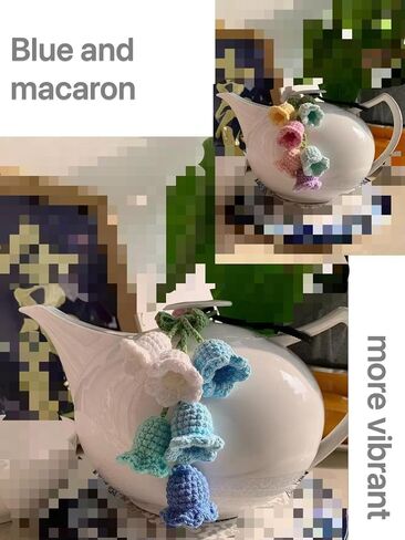 2 PC Crochet Excling Flower Associory ، Decor Decor for Car Mirror ، Chains ، Decor Decor ، Decor Handbag Decor ، Handmade Blower Flower Charms (Blue/Macaron) in Saudi Arabia