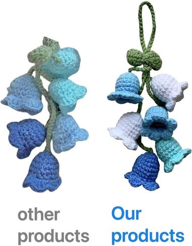 2 PC Crochet Excling Flower Associory ، Decor Decor for Car Mirror ، Chains ، Decor Decor ، Decor Handbag Decor ، Handmade Blower Flower Charms (Blue/Macaron) in Saudi Arabia