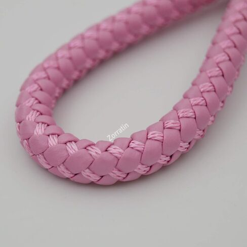 Braided Leather Car Remote Key Keychain with Synthetic Bling Crystal Diamond Circle for Girls in Saudi Arabia
