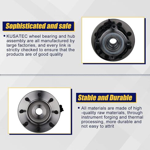 Kusatec 515063 Front 2PCS Wheel Bearing and Hub Assembly متوافق مع دودج رام 2500 3500 بيك آب 2000 2001 ، 8 براغي العروة مع ABS in Saudi Arabia