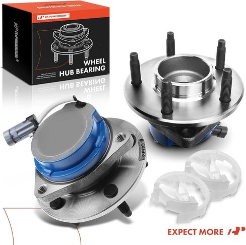A-Premium 2 x Rear Wheel Bearing and Hub Assembly with ABS & 5-Lug Compatible with Buick Rendezvous 2002 2003 2004 2005 2006 2007, 4-Wheel ABS, FWD Only in Saudi Arabia