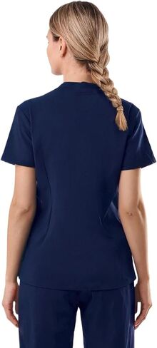 Top-scrub top women's v-scrub-قماشية رطوبة وامتداد ، 4 جيوب وفرك فتحات القلم 2 قمم للنساء in Kuwait