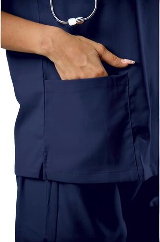 Top-scrub top women's v-scrub-قماشية رطوبة وامتداد ، 4 جيوب وفرك فتحات القلم 2 قمم للنساء in Kuwait