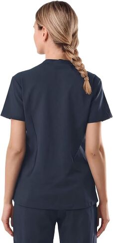 Top-scrub top women's v-scrub-قماشية رطوبة وامتداد ، 4 جيوب وفرك فتحات القلم 2 قمم للنساء in Kuwait