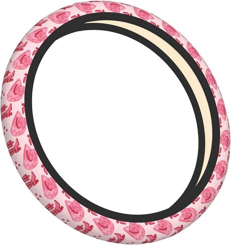 Car Steering Wheel Cover for Women Men, Cute Pink Retro Cowgirl, Universal Neoprene Anti Slip Protector Car Accessories Decorative 15 Inch in Saudi Arabia