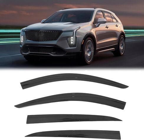 FreeMotor802 المنحرفات النافذة البارزة تناسب 2019-2025 كاديلاك XT4 | شريط على جبل حرس المطر الجانبي ، تنحرف مدافع الرياح من الانحرافات الداكنة أكريليك ملونة 4 قطعة in Saudi Arabia