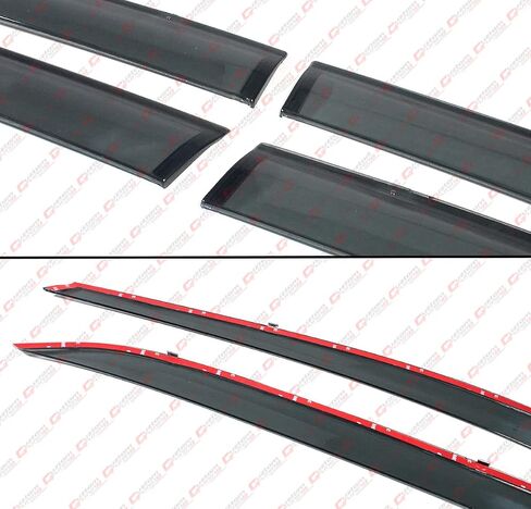 Premium jdm low profile window window guard w/clips & black trim متوافق مع طرازات 2019-2022 Toyota Corolla Hatchback in Saudi Arabia