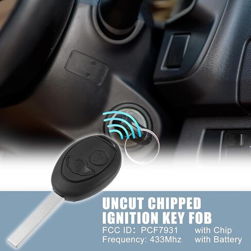 مفتاح الإشعال غير المصقول FOB لـ BMW MINI COPPER 2002 2003 2004 2005 433MHz PCF7931 2 BUNTY ALDENTER | مفتاح رقاقة مستجيب 1 أجهزة الكمبيوتر in Saudi Arabia