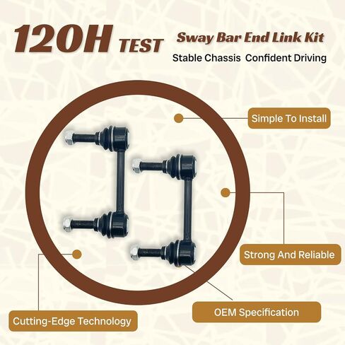 K750573 2PC Stabilizer Bar Bar Bar Rink رابط نهائي ل Dodge 2011 2012 2013 2014 2015 2017 2018 2018 2019 2020 2021 2022 Durango ، for Jeep 2011-2021 Grand Cherokee ، 2022 Grand Cherokee WK in Kuwait