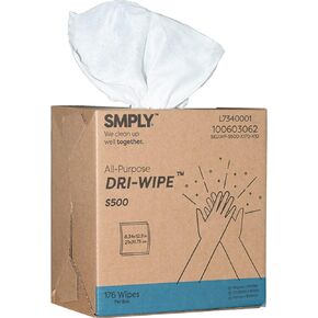 S500 Dri-Wipe | 176 Wipes Per Box - 10 Box Pack | Durable and Reusable Wipers for Hospitals, Schools, Foodservice, Automotive, and More.