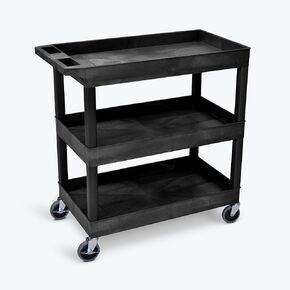 Luxor 289-EC111-B 32" x 18" Tub Cart - Three Shelves