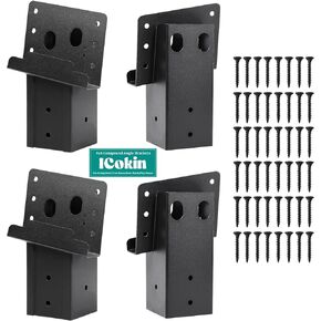 4 Pcs Deer Stand Brackets,Outdoor 4"x 4" Compound Angle Brackets for Deer Stand Hunting Blinds Shooting Shack and Tree Houses