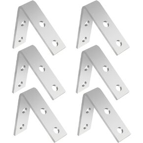 Carbon Steel Strut Channel Bracket for 1-5/8"Strut, 6 mm (0.24 in) Thick, 60 Degree Inside Angle, Heavy Duty Fence Post Mounting Connector, Electro-Galvanized Coating, 1.08 lb/Unit, 4 Holes (6 Pack)