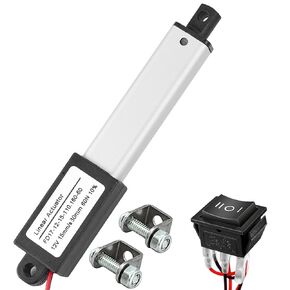 Mini 12V 2 Inch Electric Linear Actuator, Speed 0.6 "/ s, 60N, Waterproof Micro-Actuator with Instantaneous Switch Mounting Bracket for Appliances, Cabinets and Robotics Projects (Silver 50mm)