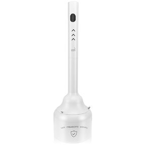 Steel Cigarette Butt Receptacle Disposal Outdoor for Keeping a Fresh and Clean Area, 5 Gallon Capacity, White