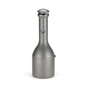 Rubbermaid Commercial Products Stainless Steel Infinity Ultra-High Capacity Smokers Station, 6.7 Gallon, Black, Weather Resistant Cigarette Butt Receptacle/Disposable, Outdoor Ashtray