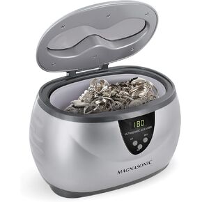 منظف ​​المجوهرات الاحترافي بالموجات فوق الصوتية من ماجناسونيك مع مؤقت رقمي وخزان من الفولاذ المقاوم للصدأ 20 زد للنظارات والخواتم والأقراط والعملات المعدنية والأدوات وأطقم الأسنان وأدوات النظافة (MGUC500) in Kuwait