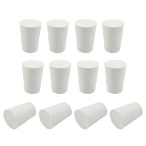 22 Pack Solid Rubber Stoppers 000# -7# - Tapered Laboratory Test Tube Stopper Plug - 10 Assorted Sizes - Black