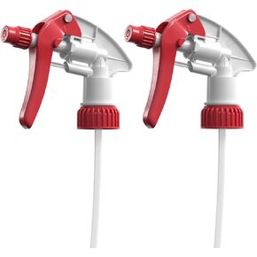 Bar5F 2pk Replacement Trigger Sprayers for 16oz, 24oz or 32oz Bottles, Water and Chemical Resistant (2-Pack, MPH-Series (Red))