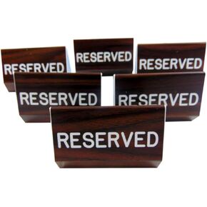 Reserved Sign for Church Pew Multipack with Large Dual Sided Script Clamp On 6 Inches Long for Social Distance Mass, Set of 6