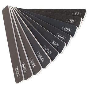 Double Sided Micro Cushioned Abrasive Sticks Low to Extra Fine: 1 ea. 80 • 180 • 400 • 600 • 800 • 1000 • 2000 • 3000 • 5000 and 7000 Grit for Wood Metal Gundam Models and Composite Materials