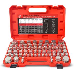 AKM 144 PC JIC and ORFS Master Industrial Hydraulic Cap and Plug Hose Tube and Pipe Fitting Kit Cap and Plug Kit Precision Threading in ORFS and 37° Dash Sizes 4 6 8 10 12 16