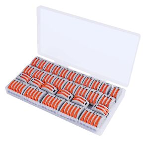 115 PCS Lever Wire Connectors Nuts Kit with Bases&Screws 28-12 AWG, Electrical Connectors 2/3/4/5 Conductor Combination, Compact Splicing Wire Connectors, Quick Disconnect Wire Splice Connectors