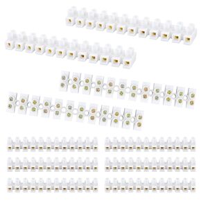 ERKOON 10/20 Pack Terminal Block, 12-Position Dual Row Terminal Strip Screw Terminal Electric Barrier Block for Small Home Projects and Electrical 10Amp 360V (10)