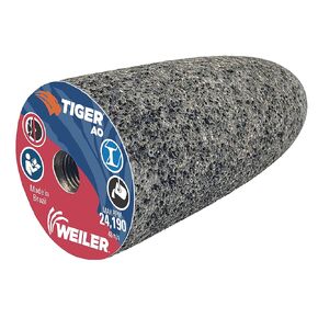 Weiler 68305 TIGER AO TYPE 16 Round Tip Portable Grinding Cone, A24-R, 1 1/2" X 3" X 3/8-24, (Pack of 12)