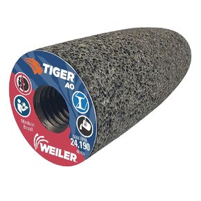 Weiler 68303 Tiger AO Type 16 Round Tip Portable Grinding Cone, A24-R, 1 1/2" X 2 1/2" X 5/8-11, (Pack of 12)