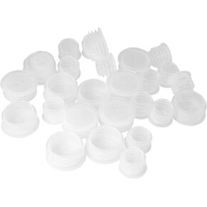 30PCS (3/4 Inch 1/2 Inch) Round Plastic Salt Shaker Plug Replacement Clear Replacement Stopper Salt and Pepper Shaker Stoppers Pepper Shakers Plugs Round Plastic End Cap for Pots Bottles Pipes