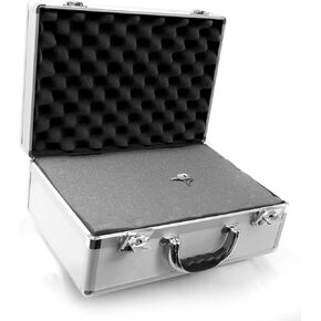Premium Smooth Silver Aluminum Case with Foam, 15.125 x 10 x 5.75 - Ideal for Tool Storage, Electronics, and Valuables - Cases By Source SV15106