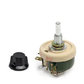 Fielect 25W 1K Ohm Ceramic Wire Wound Potentiometer Linear Rotary Resistor Rheostat with Knob for Industiral Machinery RPM Adjustment