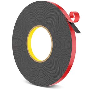 HitLights Double Sided Tape Heavy Duty, Waterproof Adhesive Mounting Tape, Strong Double Stick Foam Tape for Walls Poster Automotive Outdoor Home, 1/2 in x 600 in