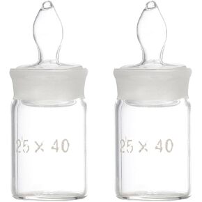 Hemobllo Glass Beakers 2pcs Weighing Bottle Weight Bottle Chemistry Scientific Laboratory Equipment Pycnometer Flask Specific Gravity Bottle Pycnometer Bottle Flat Weighing Pan Glass