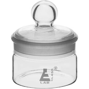 EISCO Weighing Bottle, Low Form, 35ml capacity, Borosilicate Glass with Interchangeable Ground Stopper