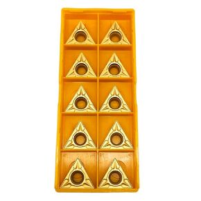TCMT32.52 TCMT16T308 Gold 10pcs Carbide Inserts External Turning Inserts Cutting Tools Processing of Steel parts and Stainless steel for STFCR/L2020K16 STFCR/L2525K16 Lathe Turning Tool Holder
