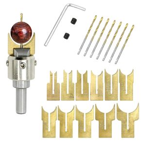 DAMEING Wooden Bead Maker Beads Drill Bit 6-25mm Carbide Ball Blade Milling Cutter Set 24Pcs Cemented Carbide Spherical Buddha Beads Woodworking Tool Kit