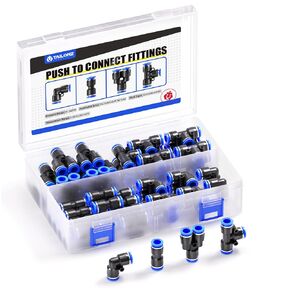 TAILONZ PNEUMATIC 12mm od Push to Connect Fittings Pneumatic Fittings Kit 5 Spliters+5 Elbows+5 tee+5 Straight (20 pcs)