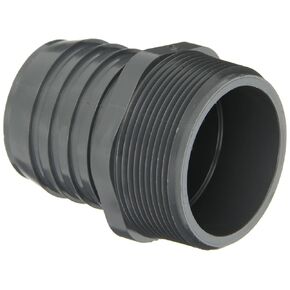Spears 1436 Series PVC Tube Fitting, Adapter, Schedule 40, Gray, 1-1/2" Barbed x NPT Male