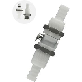 BBTUS 1/4" 3/8" 5/16" Plastic In line Hose Barbed Quick Disconnect fittings, Panel Mounting Tubing Quick Connector, Bulkhead Shut Off Valve Male Female Quick Release Coupling (1 Male+ 1 Female)
