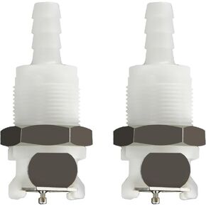 2PCS 1/4" 3/8" 5/16" Plastic Tube in-line Hose Quick Connector with Shut-Off valve, Panel Mounting Quick Disconnect Coupling,Female Quick Connect Barbed Fittings (2x Female Connector)