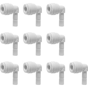 1/4" Quick Connect Stem Elbow for RO Reverse Osmosis Water Filtration System/Replacement Parts/Other Water Appliances 1/4" Quick Connect x 3/8" Stem (10 Pack)