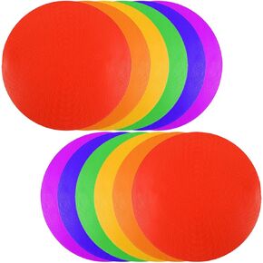 Colorful Rubber Spot Markers 12pcs,9 Inch Non Slip Floor Dots Sport with Carrying Bag,Anti Slip Rubber,Drills Training Soccer Football Basketball Footwork Kids School Teaching Marker Field in Saudi Arabia