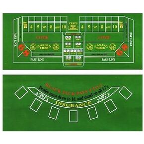72" Craps & Blackjack Casino Activity Game Felt Layout Cloth