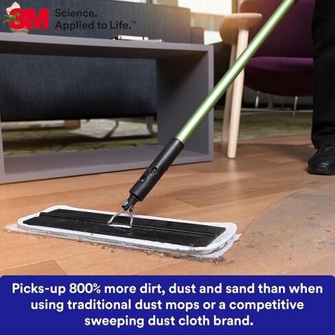 3M Easy Trap Sweep and Dust Sheets, 1 Roll of 60 8" x 6" Sheets, Disposable Easy Sweep Floor Duster, Picks Up 8x More Dirt, Dust, Sand, Hair, Works on Dry or Wet Surfaces, Hardwood Floors, 59152W in Saudi Arabia